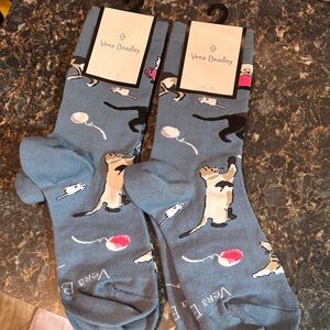 Vera Bradley Playful Cat Blue Socks